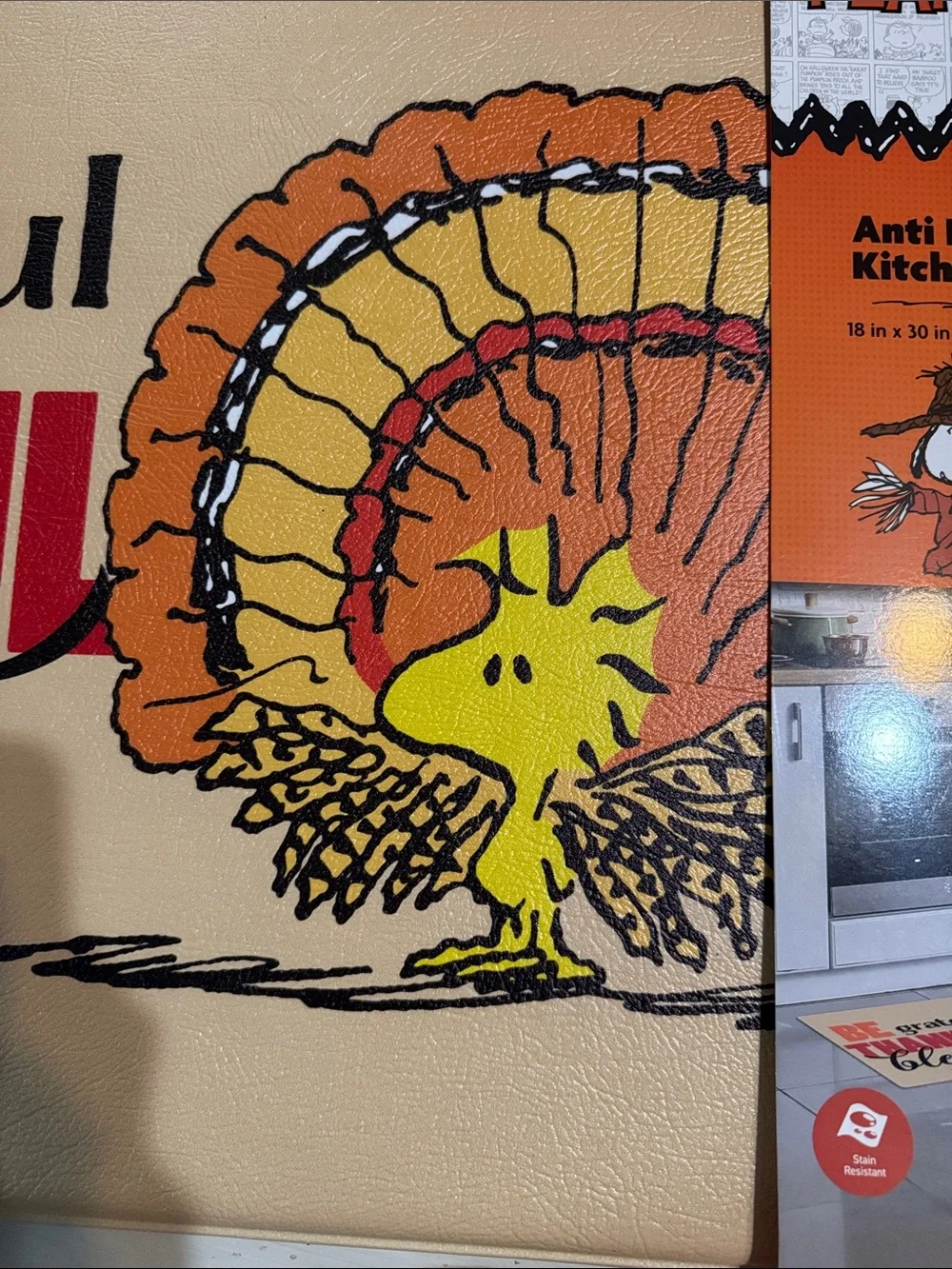 Peanuts Thanksgiving anti fatigue kitchen floor mat.